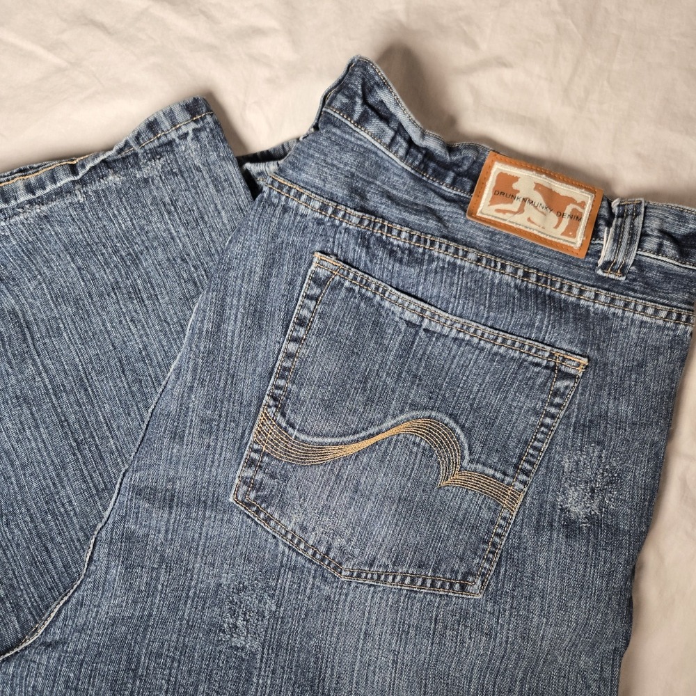 Vintage DrunknMonkey Jeans Men Tag 52 Measures 49x33 Y2K Skater Relaxed Hip‎ Hop